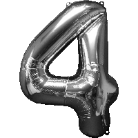 silver #4 34" foil balloon