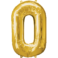 Gold Number 0 Foil Balloon