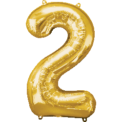 Gold Number 2 Foil Balloon