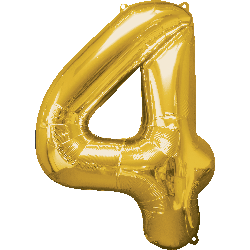 Gold Number 4 Foil Balloon