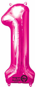 pink #1 34" foil balloon