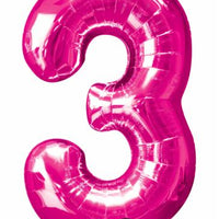 pink #3 34" foil balloon