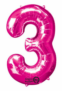 pink #3 34" foil balloon