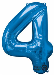 blue #4 34" foil balloon