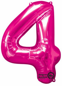 pink #4 34" foil balloon