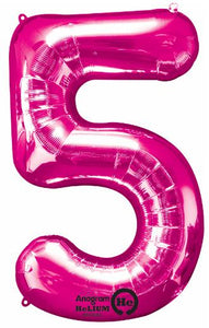 pink #5 34" foil balloon