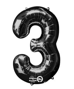 black #3 34" foil balloon