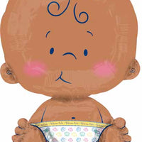 16"x24" Baby foil balloon with dark skin