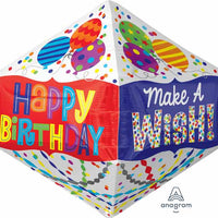 happy birthday/make a wish angelz balloon