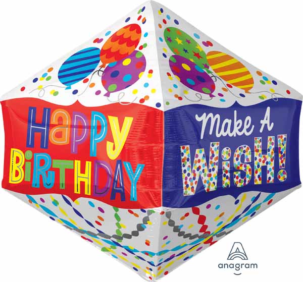 happy birthday/make a wish angelz balloon
