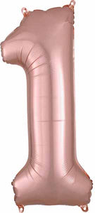 rose gold #1 34" foil balloon