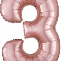 rose gold #3 34" foil balloon