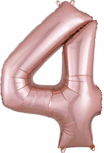 rose gold #4 34" foil balloon