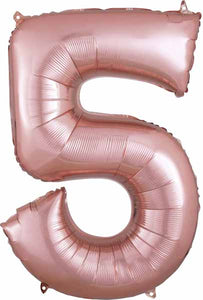 rose gold #5 34" foil balloon