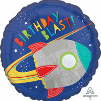 Blast Off Birthday foil balloon