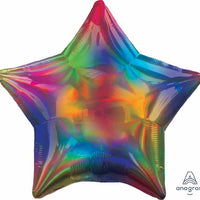 Star Shape Iridescent Rainbow 19" Foil Balloon