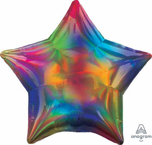 Star Shape Iridescent Rainbow 19" Foil Balloon