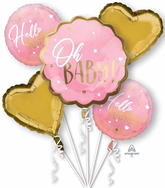 Baby girl Foil Balloon Bouquet