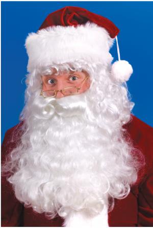 Santa wig, beard with moustache and eyebrows
