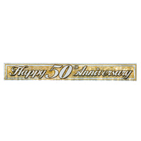 happy 50th anniversary foil fringe banner, 5 feet