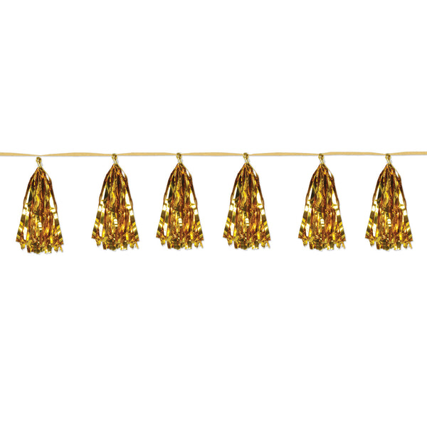 Metallic Tassel Garland 8' Gold