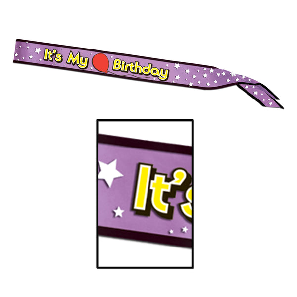 It's My Birthday Fabric Sash