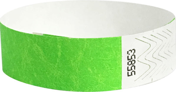 500 Neon Lime Tyvek wristbands