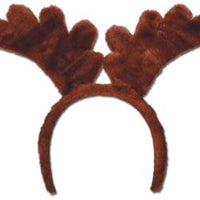 soft touch reindeer antlers attached to a snap-on headband