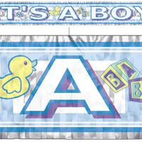 It's a boy metallic fringed banner