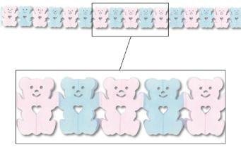 Teddy bear tissue 12' Garland