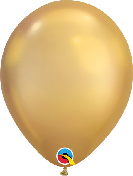 chrome gold 11 inch qualatex balloons, 10CT