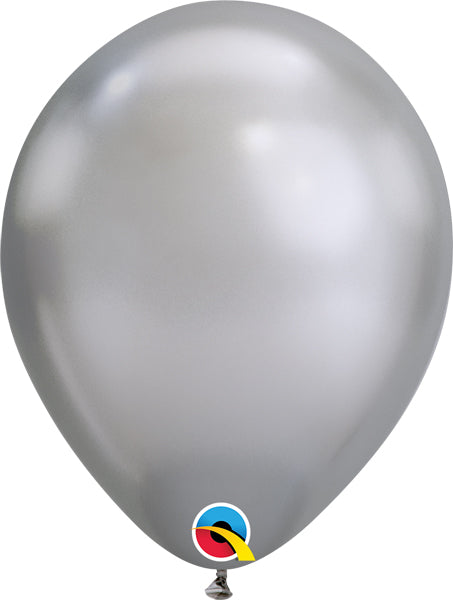 chrome silver 11 inch qualatex balloons, 10CT