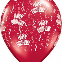 Happy Birthday Balloon 5/Pkg 17 colours