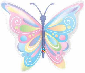 pastel coloured shaped butterfly  foil balloon