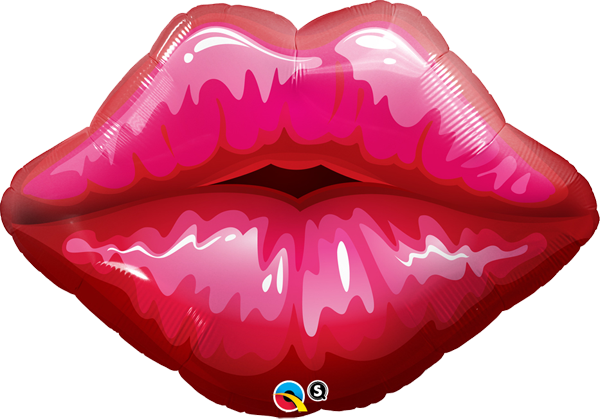 30 inch big red kissey lips foil balloon