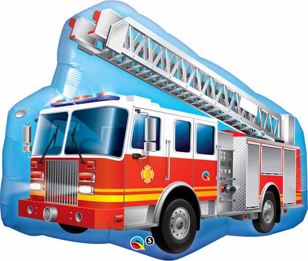 36 inch fire truck foil super shape balloon
