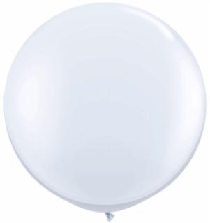 White Qualatex 3 foot Balloon, 1 per package, empty
