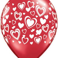 Double heart pattern 11" latex balloons