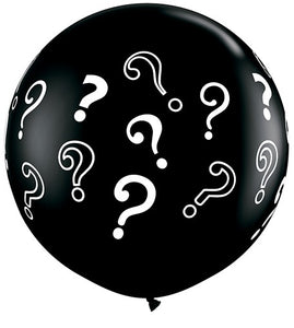 Question Marks 3' black latex balloon