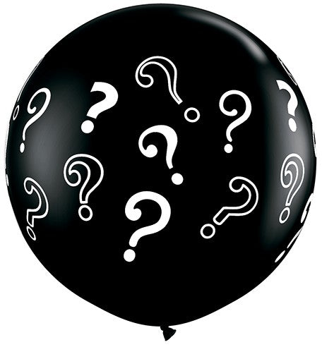 Question Marks 3' black latex balloon