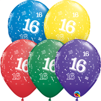 16 printed balloons