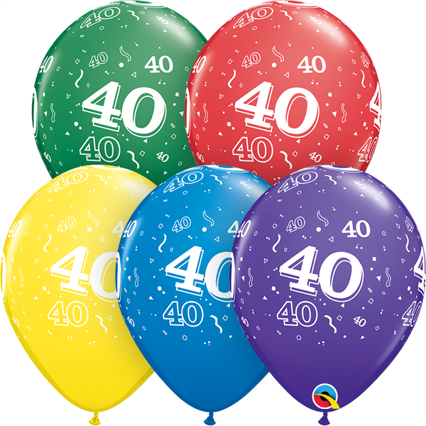 40 printed balloons