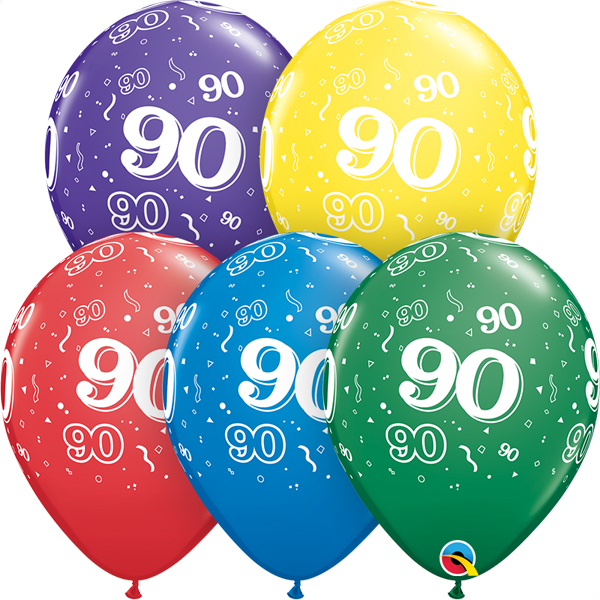 90 printed balloons