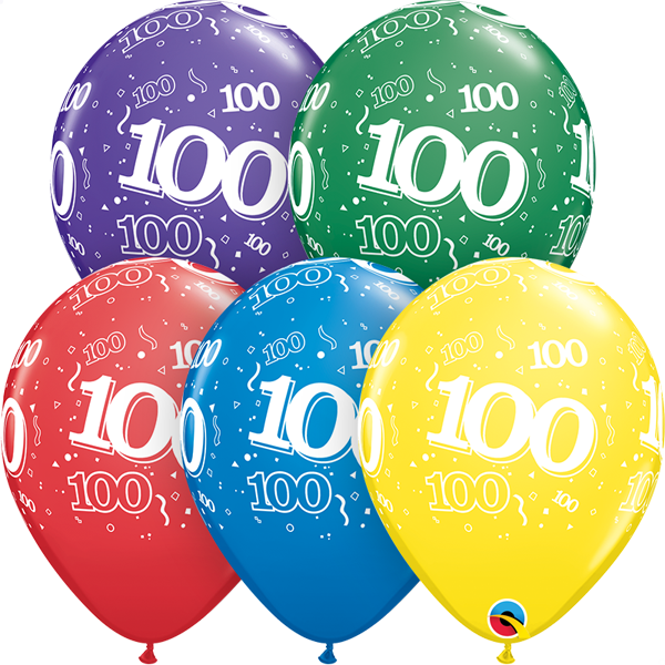 100 printed Balloons