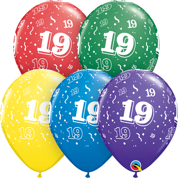 19 printed balloons