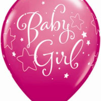 baby girl and stars printed latex 11" balloons