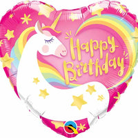 Birthday Magical Unicorn 18" heart foil balloon