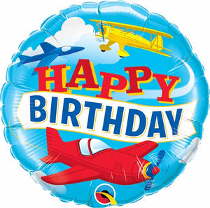 Birthday airplane 18" foil balloon
