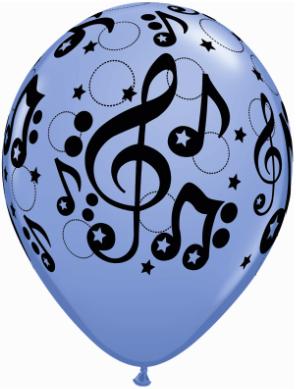 Music note printed balloon