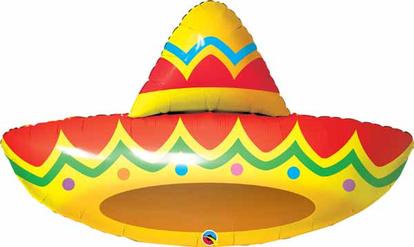 sombrero shaped 41 inch foil balloon